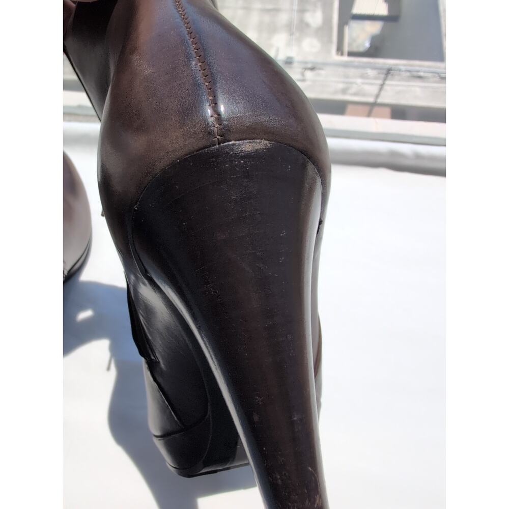 Paul Green Women's Alexa Brown Leather Heeled Platform Booties Boots Size 7.5 - Picture 7 of 14